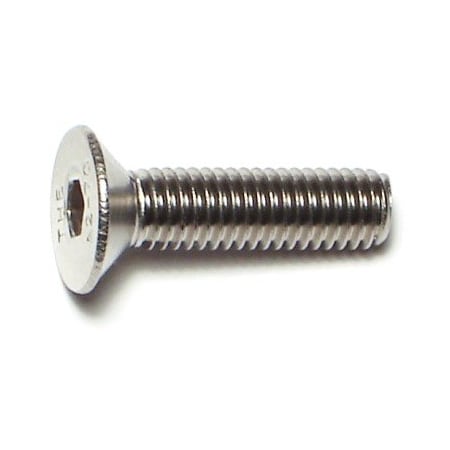 Midwest Fastener M10-1.50 Socket Head Cap Screw, Flat, Plain Stainless Steel, 20 mm Length, 10 PK 77044
